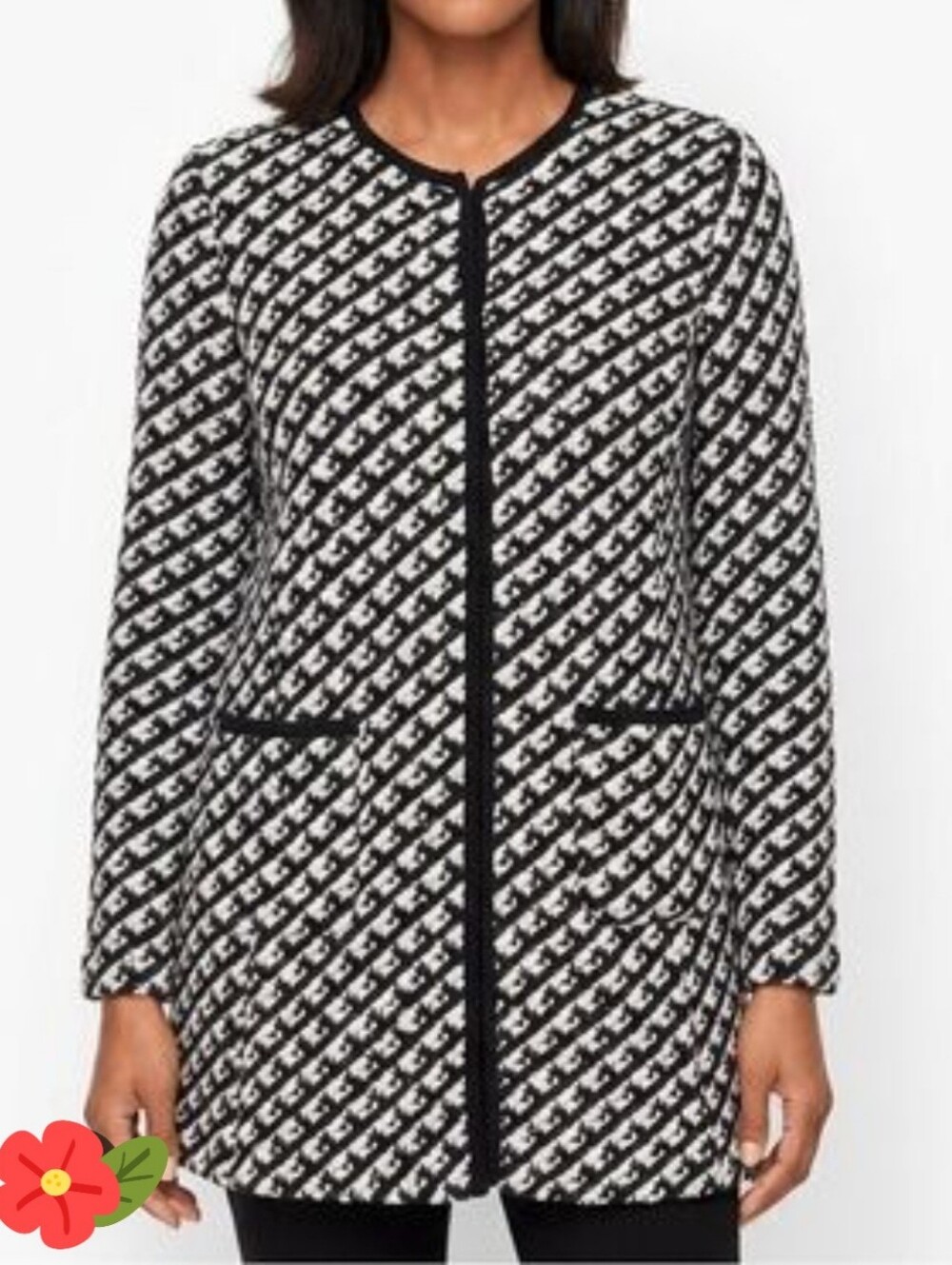 Talbots Textured Wool Blend Sweater Coat